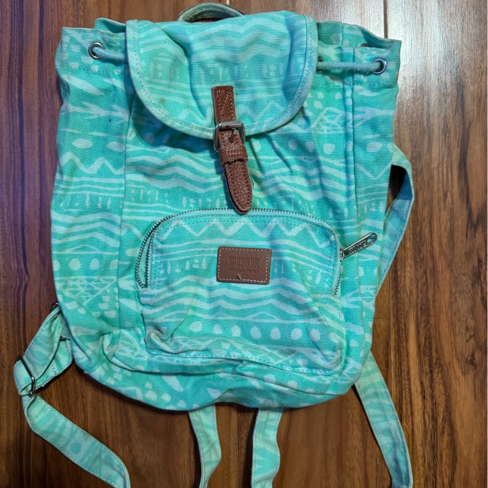 Victoria’s Secret pink mint Aztec print mini backpack
